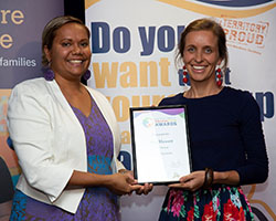 Outstanding Leader Winner with Minister - Meg Hewett