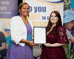 Outstanding educator Finalist with Minister - Holee Boler